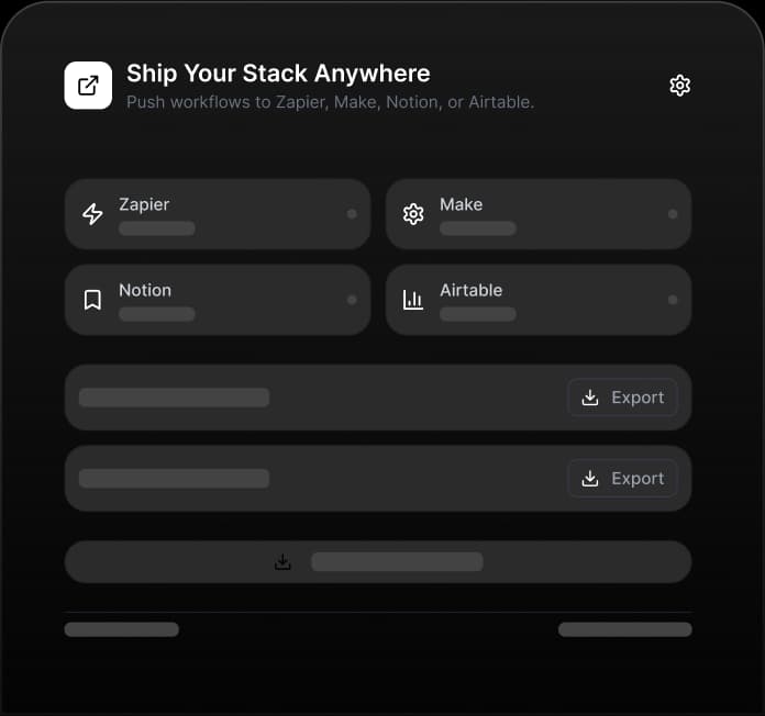 Stack export